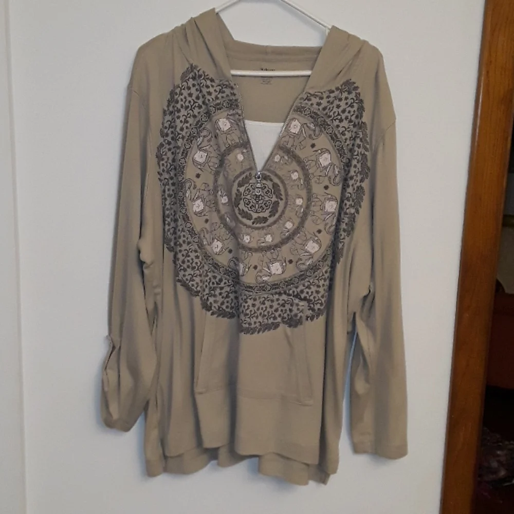 SOLD - Style & Co Hoodie w/Attached Ribbed Tank - Picture 1 of 10